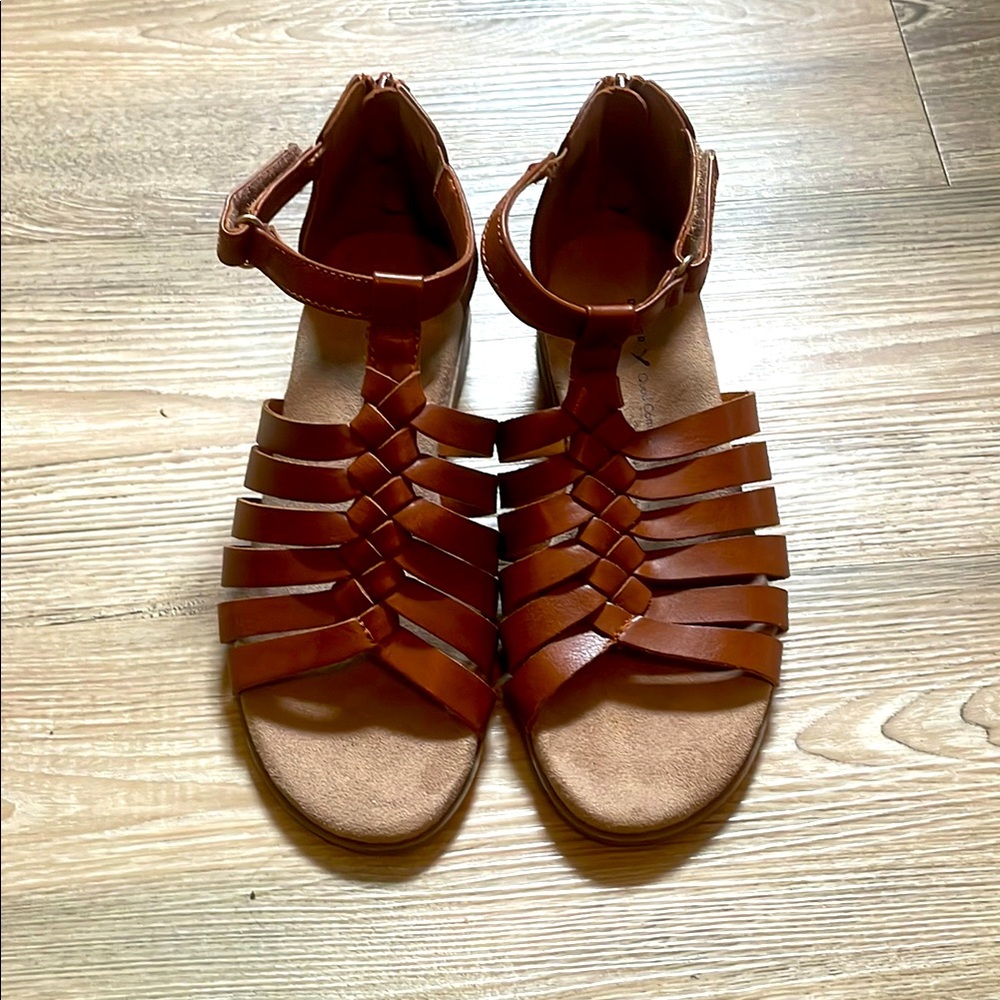 Brown Gladiator Leather Sandals